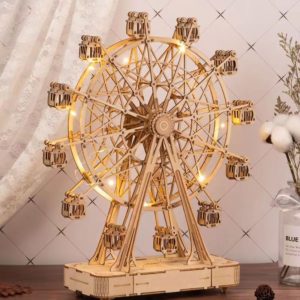 Ferris Wheel Mechanical Drive Wooden Assembly Model & Music Box - DIY Handcrafted Kit for Creative Minds